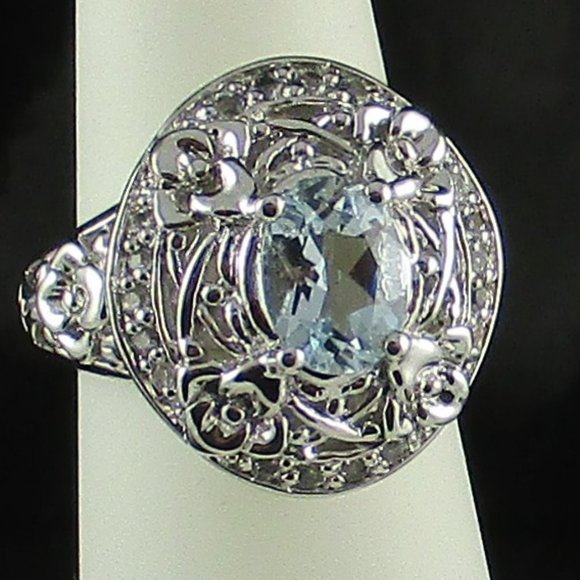 Victoria Wieck 1.11ct Aquamarine "Vine" Ring - Picture 5 of 8